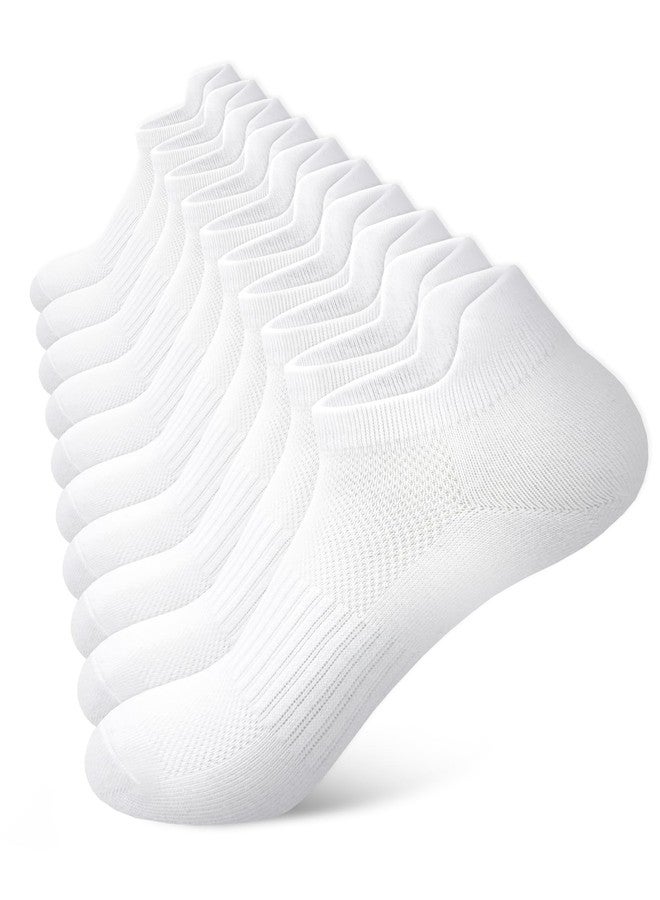 SIXDAYSOX Womens White Ankle Socks Thin Breathable No Show Low Cut Cotton Socks 5 Pairs - Image 1